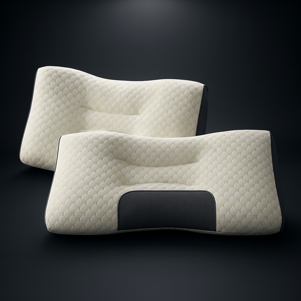 Ortholuxe™ 2 PACK Orthopedic Memory Foam-Pillow for Neck Shoulder Pain Relief