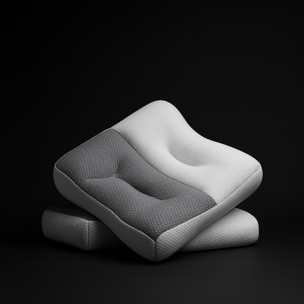 Ortholuxe™ Orthopedic Flat Memory Foam Neck Pillow - Grey